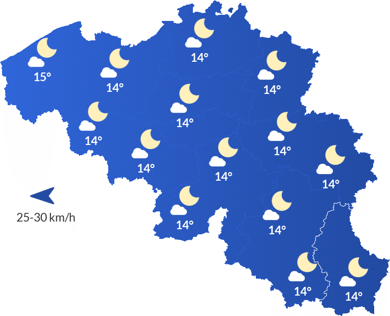 Météo en Belgique - Dimanche 2 août Nuit
