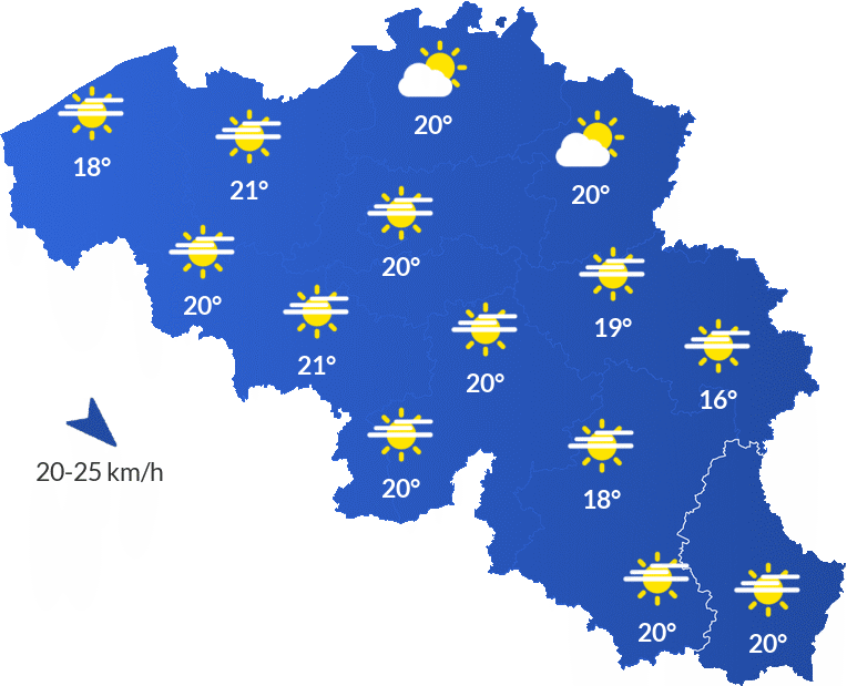 Météo en Belgique - Lundi 21 septembre Après-midi