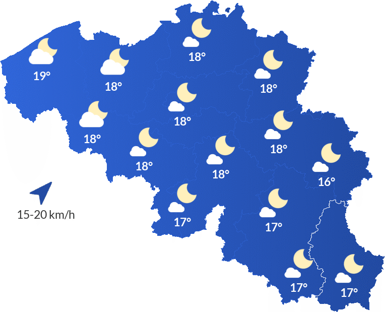 Météo en Belgique - Mercredi 5 août Nuit