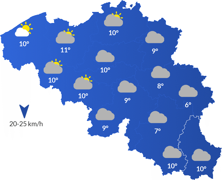 Météo en Belgique - Mercredi 6 mai Soirée