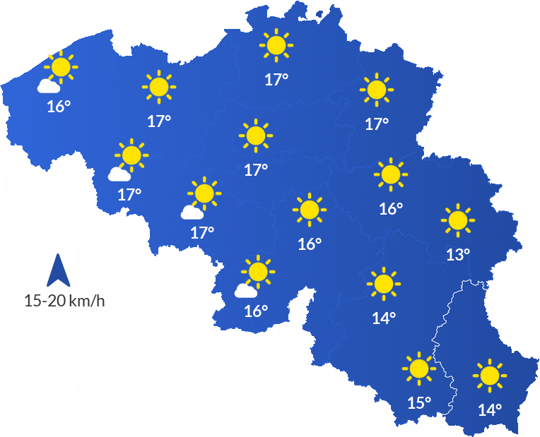 Météo en Belgique - Vendredi 1 mai Soirée