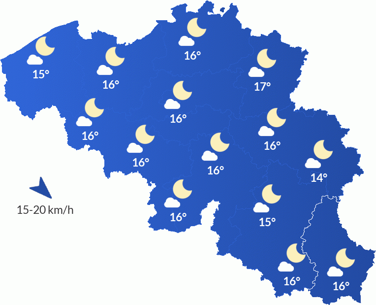Météo en Belgique - Vendredi 2 mai Soirée