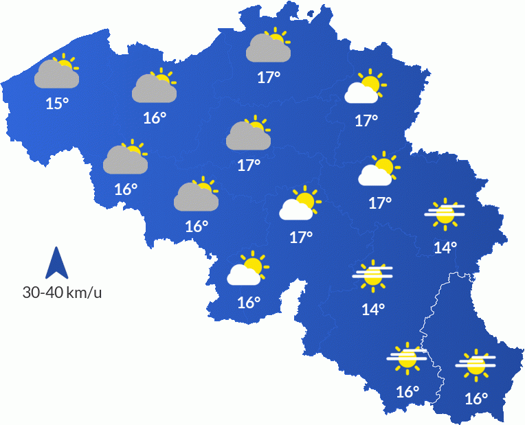 Het Weer In België - Donderdag 13 november Namiddag