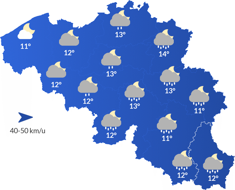 Het Weer In België - Zaterdag 11 april Avond