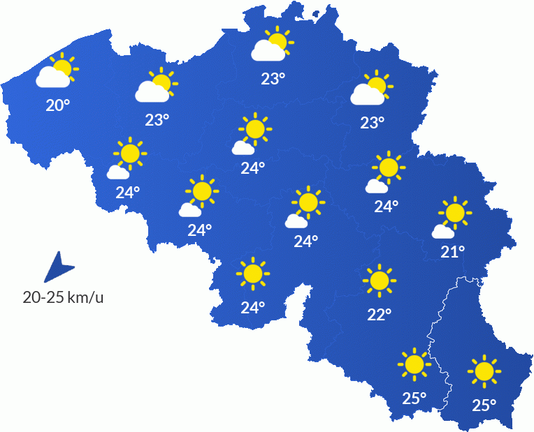 Het Weer In België - Zondag 17 augustus Namiddag