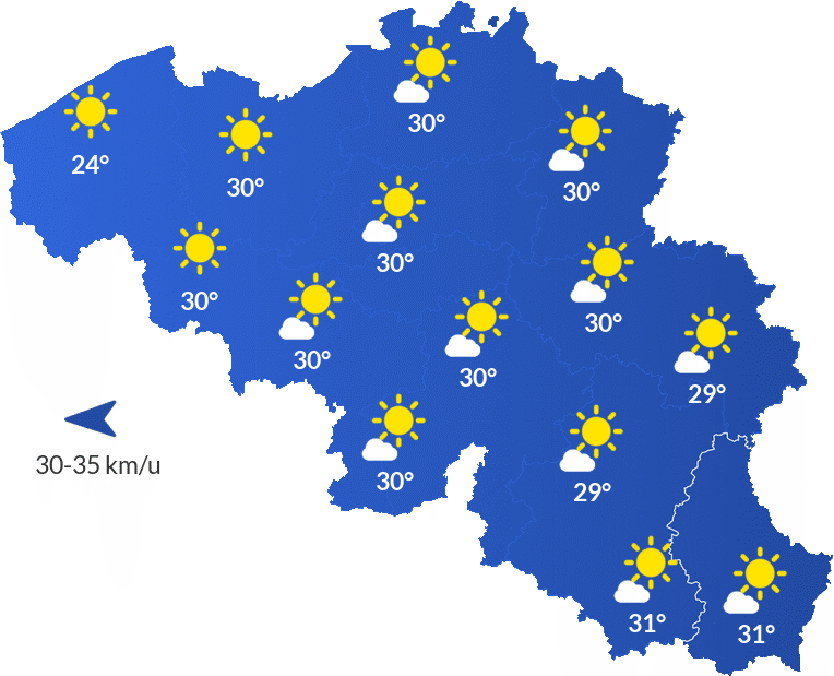 Het Weer In België - Zondag 2 augustus Namiddag