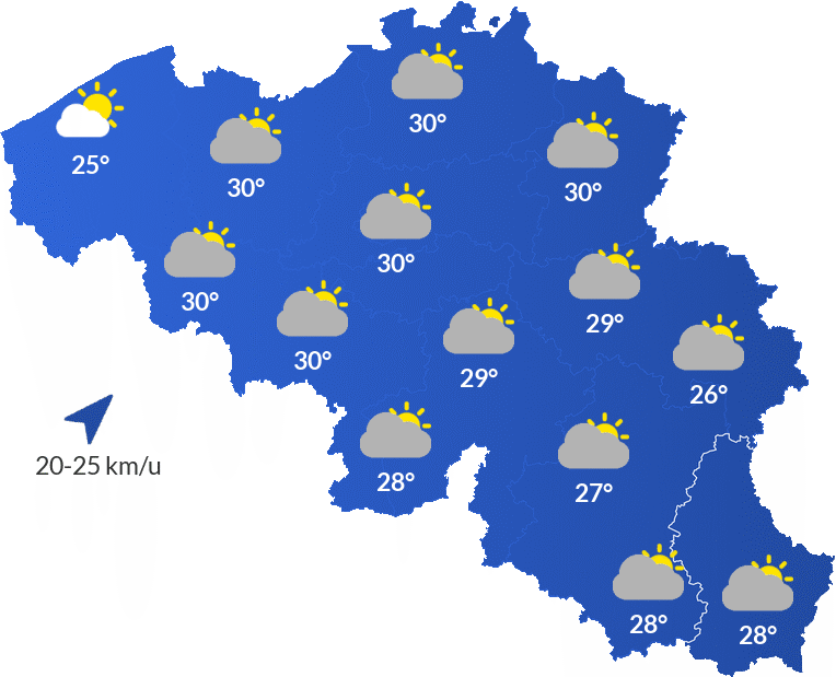Het Weer In België - Zondag 9 augustus Namiddag